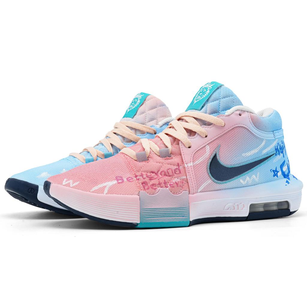 Nike Tênis de Basquete Masculino Witness 8 Island Journal Amortecimento Leve Cano Baixo Azul Rosa HQ2140-101(Team241-S-BOX)