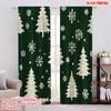 2pcs,2D Plane Printing Minimalist Curtains Christmas Trees Snowflakes_b Polyester Easy Install (without Rod) Festive Use for