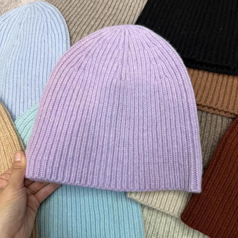 Autumn and winter warm and thin wool knitted hat children's Internet celebrity group personality solid color candy color wool cold hat