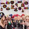 2026 Happy New Year Hanging Swirls New Years Party Decorations New Years Eve Ceiling Swirls Happy New Year Hanging Streames for Colorful New Year