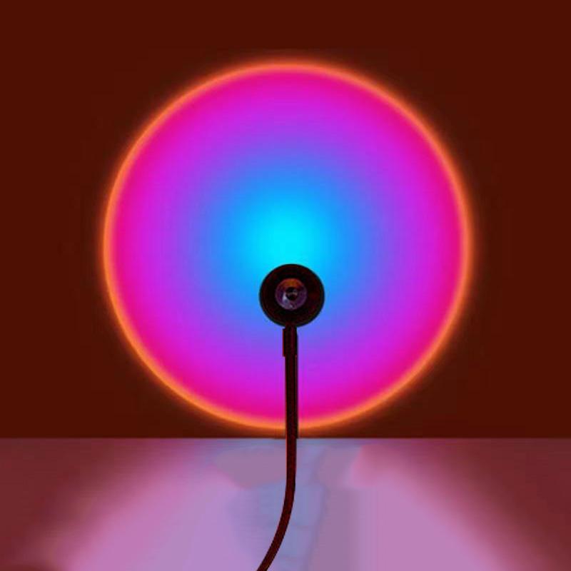 Sunset Lamp USB Rainbow Projector Atmosphere Night Light Home Decoration Photography Lighting Coffee Shop Wall Decor Lamp