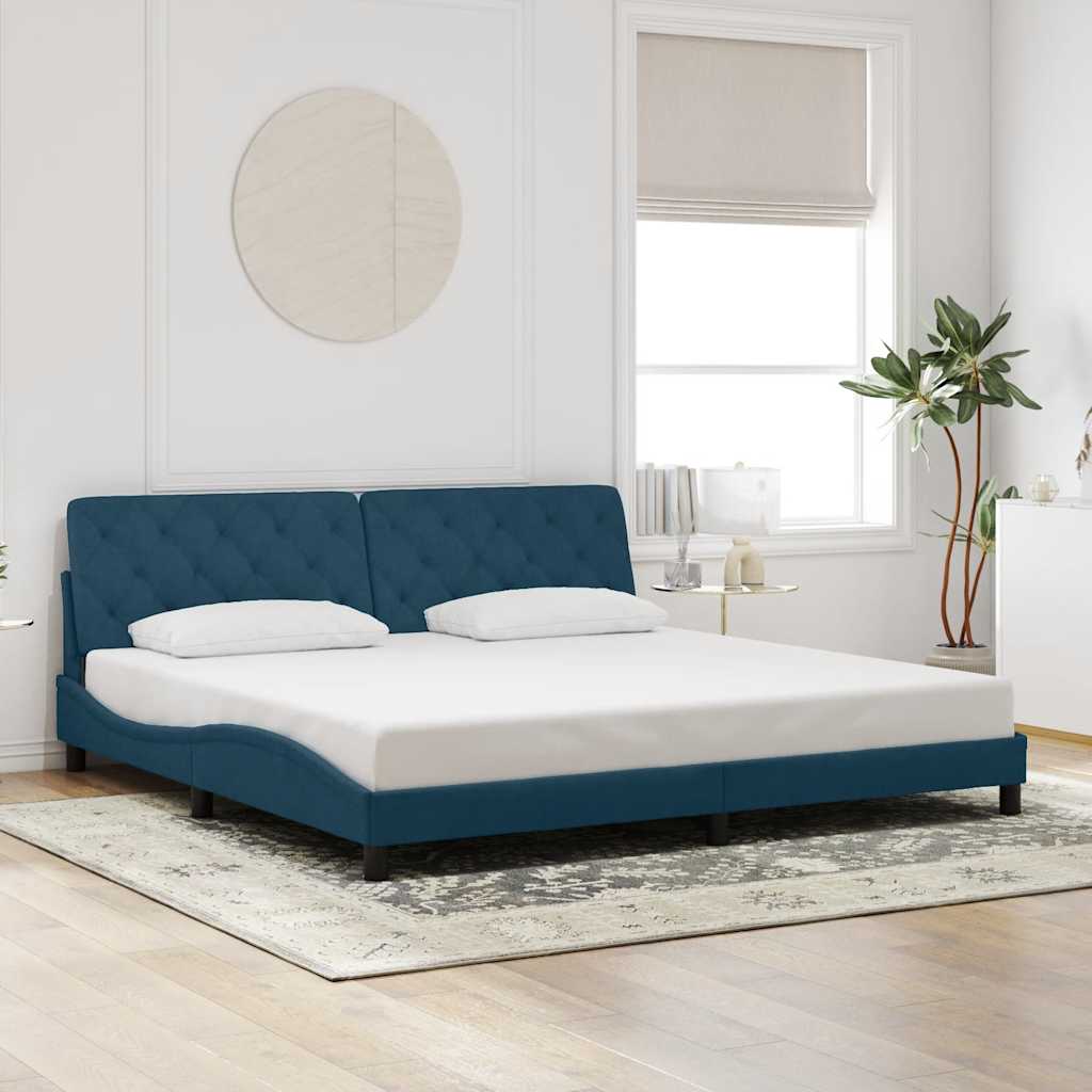 Bed Frame without Mattress Blue 200x200 cm Velvet