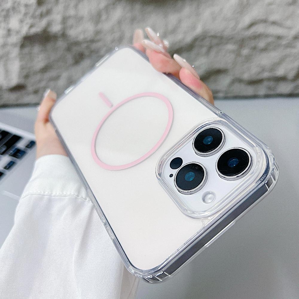Magnetic  Clear Case For iPhone 16 E 15 14 13 12 11 Pro Max Plus Mini XS XR Funda For Magsafe Silicone Transparent Cover