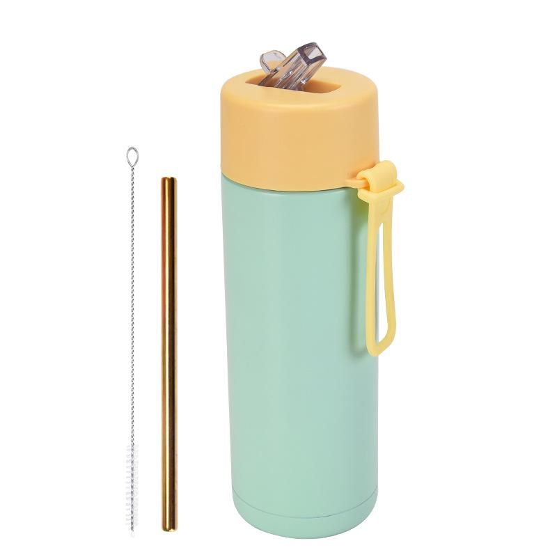 650Ml Sports Kettle Portable Silicone Handle Straw Water Cup Meidakou Stainless Steel Thermos Cup