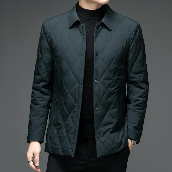 

Hong Kong Plaid Cotton-Padded Jacket for Men - Autumn/Winter Stand-Up Collar Style 170 size recommended weight 100—125 jin