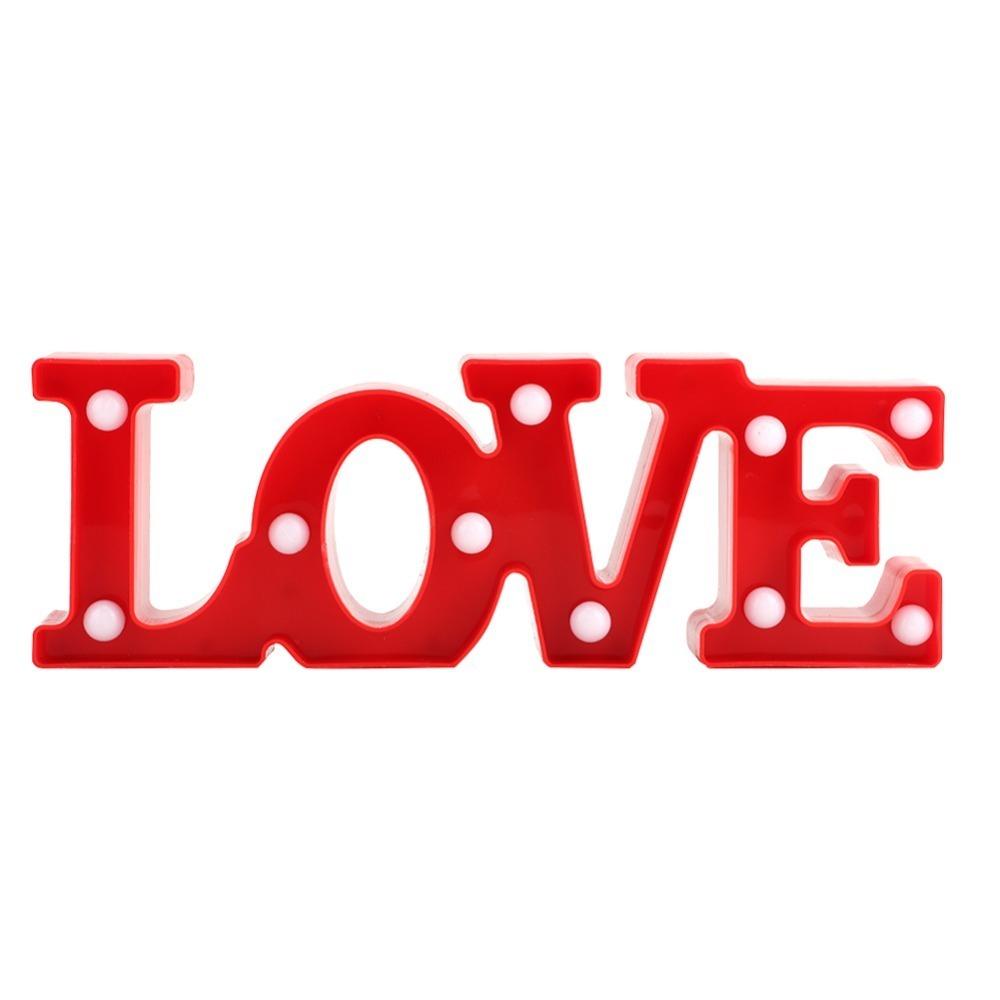 LOVE Letter Sign Lamp Battery Operated Night Light Durable Decorative Lamp Birthday Decorations