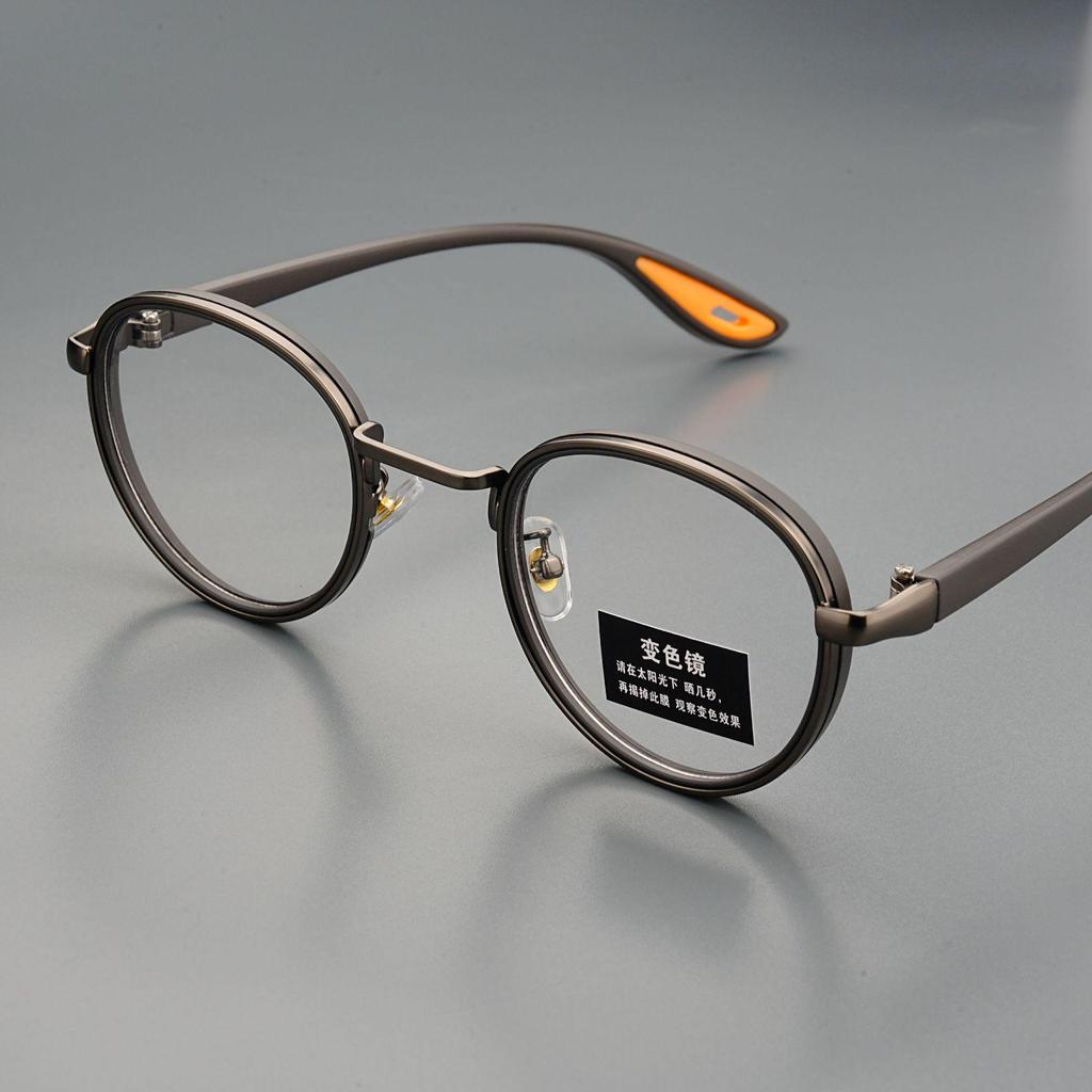 2025 TikTok Trending Color-Changing Glasses with High-Quality Tortoiseshell Frame and White-to-Gray Lenses