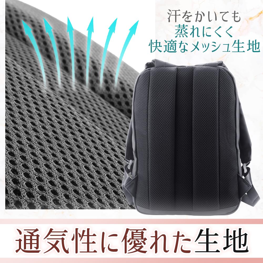Manekinext Smart Business Backpack for Women, Slim, Water-Repellent, and Stuffy, with PC Pocket (Black)