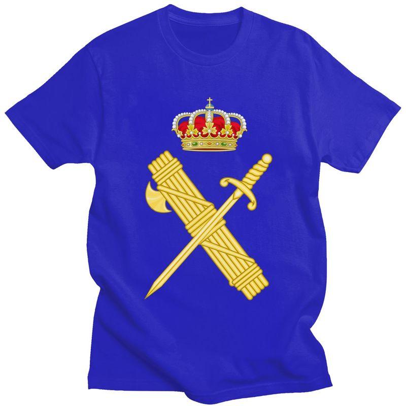 Custom Emblem Of The Spanish Civil Guard Tshirts Men Short Sleeve T Shirt Spanish Coat Of Arms Tshirt Slim Fit Pure Cotton Tee