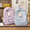 Schoolbag New Solid Color Little Star Printed Backpack Girl Large Capacity High Value Junior High School Student Travel Backpack