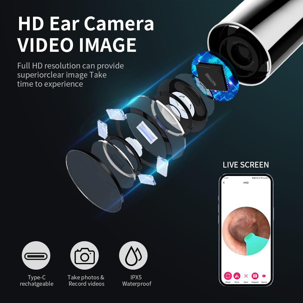Durable And Safe Earwax Remover Cleaning Tool Ear Endoscope With Mini Camera Usb C Charging Earpick Health Care Set For Iphone Android Best