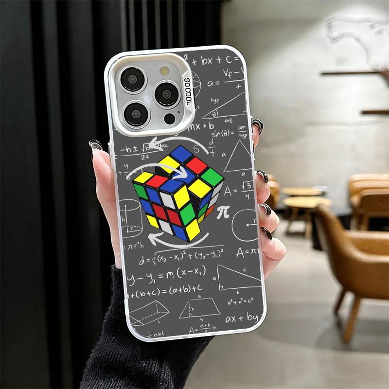 Rubik Cube Formula Spoofs Math Soft Phone Case for iPhone 15 16 17 Pro Max 17Air 16E 14 Plus 13 12 Mini Shockproof Cover Back Sh