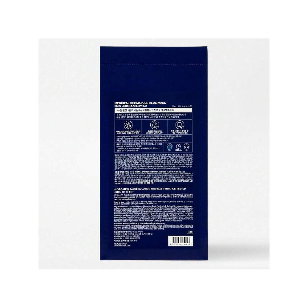Mediheal Dermaplus Aloe Mask (10 PCS) - Daily Vegan Mask For Hydrating Skin With Panthenol & Hyaluron, Korean Self Skin Care Sheet Mask