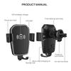 Wireless Car Charger Mount Qi Fast Charging Holder with LED Indicator Auto Clamping Air Vent Grip for Smartphones