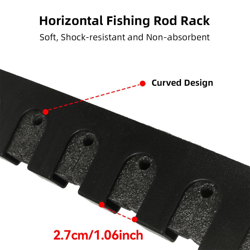 1 Pair Horizontal Fishing Rod Rack Wall-mounted Fishing Pole Holder for Garage and Boat