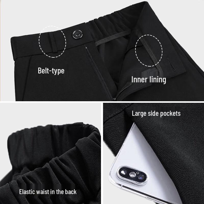 FitonTon Women's High-Waist Straight Leg Suit Pants