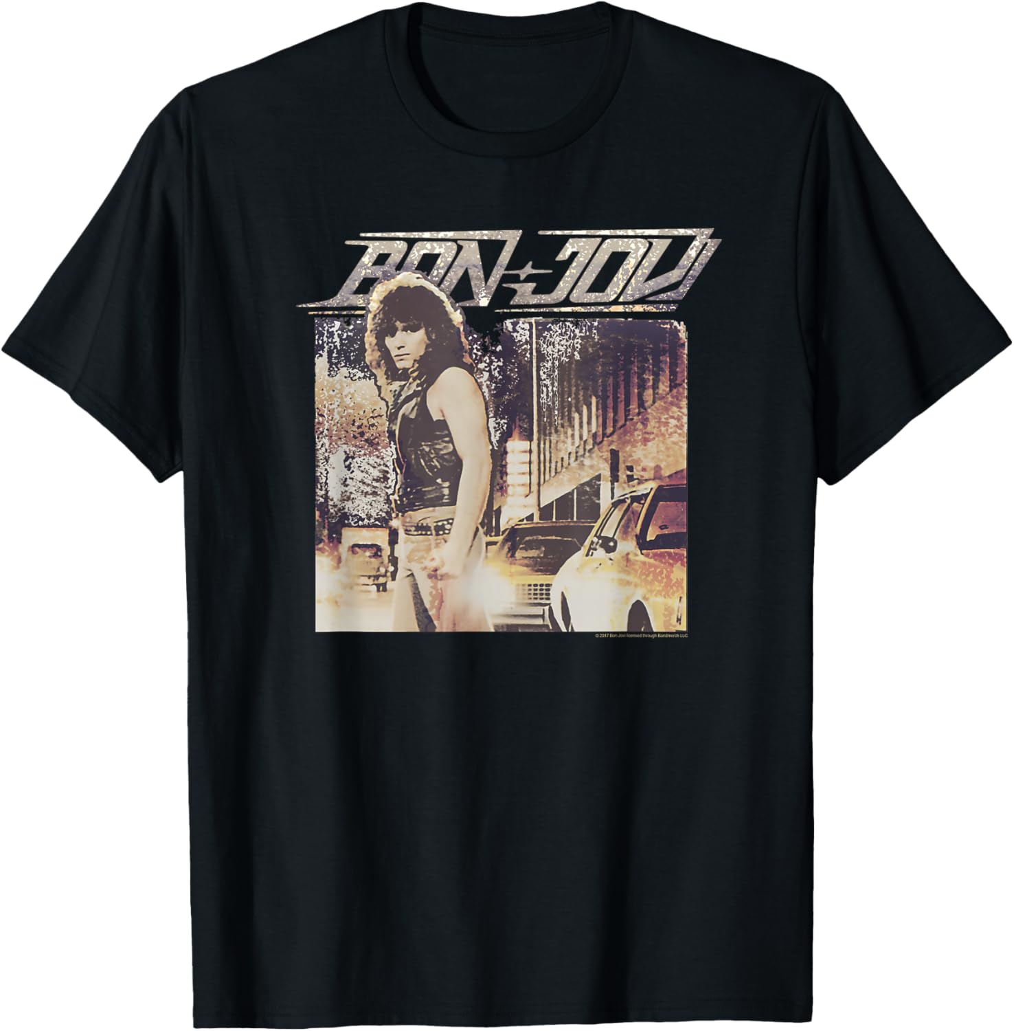Bon Jovi 80s Rock Band Retro Album Cover T-shirt M