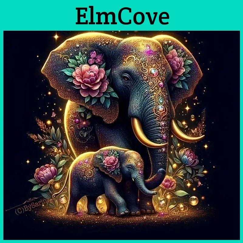 Diamond Elephant Painting Kit 5d Full Drill Round Diamonds Art Diy Mosaic Embroidery Cross Stitch Handcraft Animal Wall