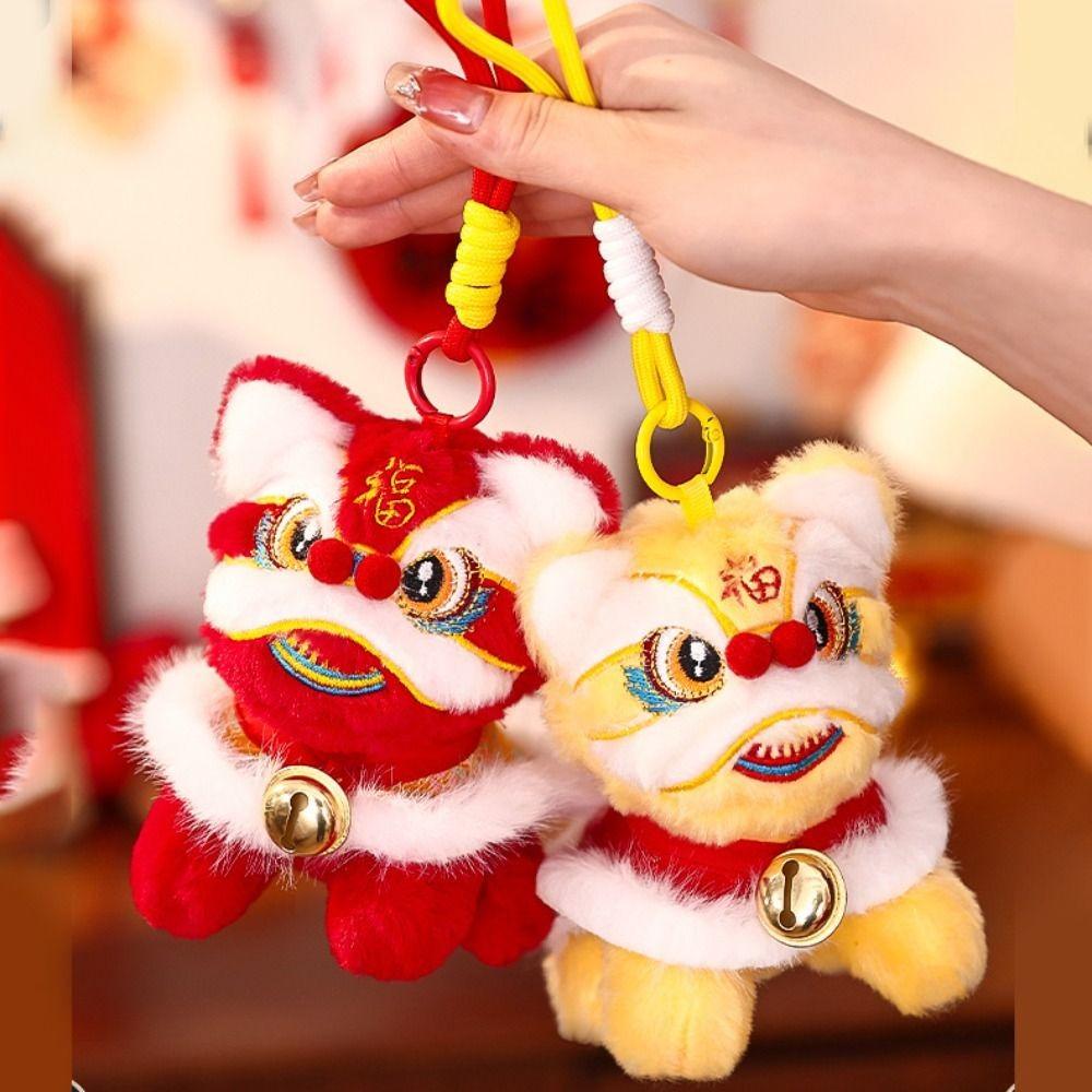Awakened Lion Lion Dance Pendant Bell Chinese New Year Gift  Bag Hanging Accessories