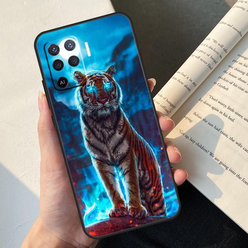 Cool Animal Big Cat Tiger Case For Oppo A5 Pro A15 A16 A17 A57 A77 A94 A74 A54 A76 A96 A40 A60 A80 A18 A38 A58 A78 A98