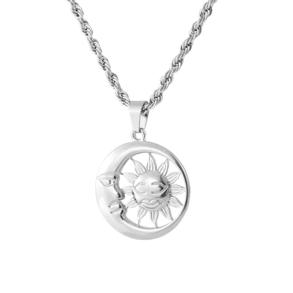 Pendant Sun Moon Star Round Accessories Versatile Jewelry Necklace