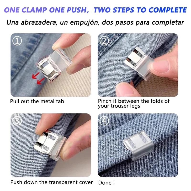 4 STKS Onzichtbare Beenverkortingsclip Antislip Broekrandclip Snelle Fix Zoomclip Verborgen Broekversteller Naaibenodigdheden