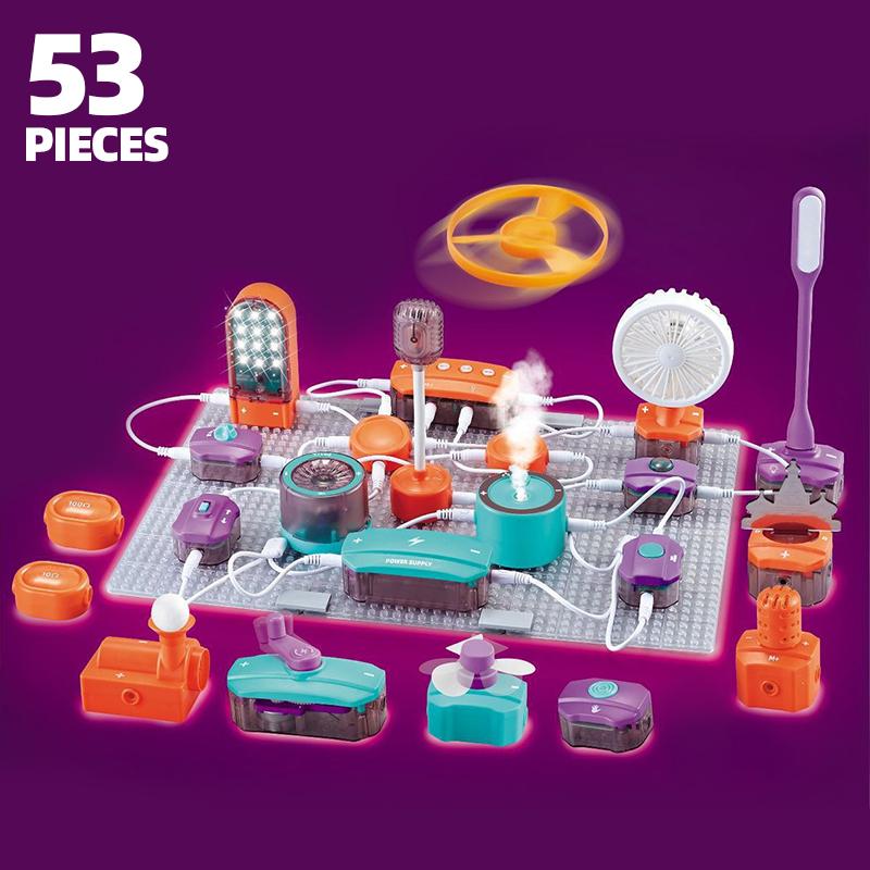 Children Science Educational Games Electronic Building Blocks Toys Experiment Set Physics Circuit Experiment Handmade Kits Kids