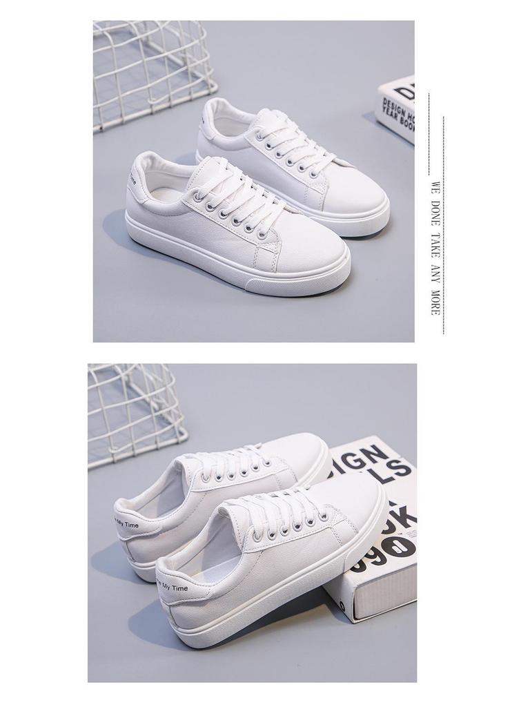 Zapatillas de Moda Blancas de Tacón Bajo para Mujer Primavera/Otoño 2025 - Tacón Plano, Estilo Deportivo Casual