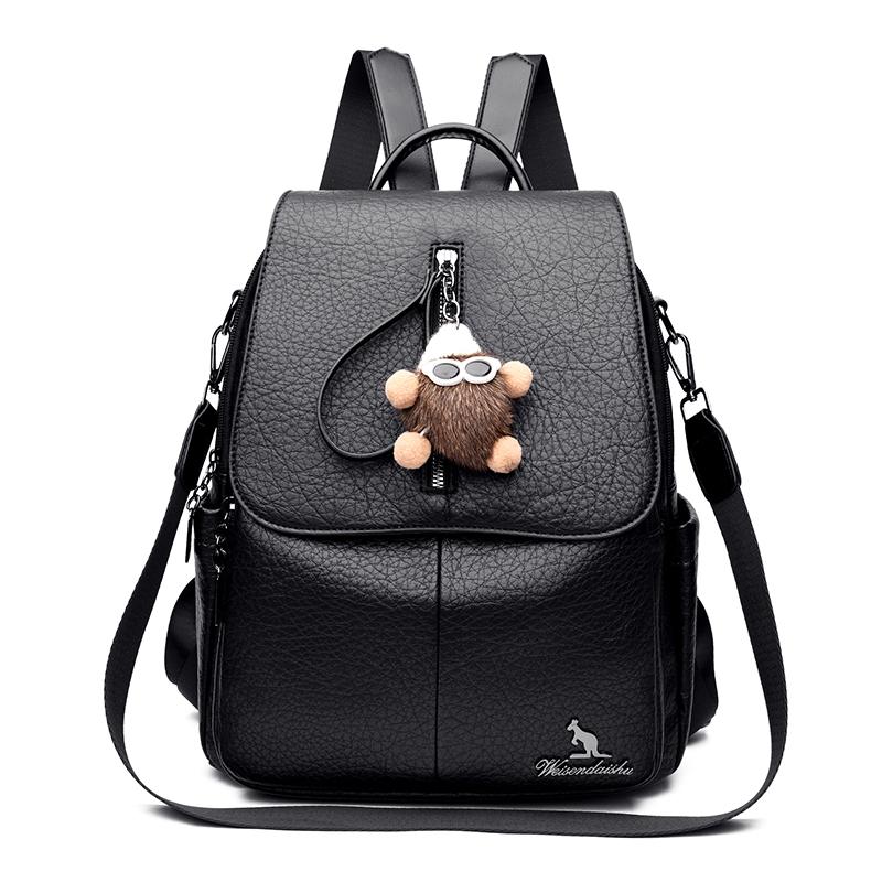 Vintage PU Rucksack Damen Pendler Große Kapazität Reise Rucksack Multifunktionale Umhängetasche