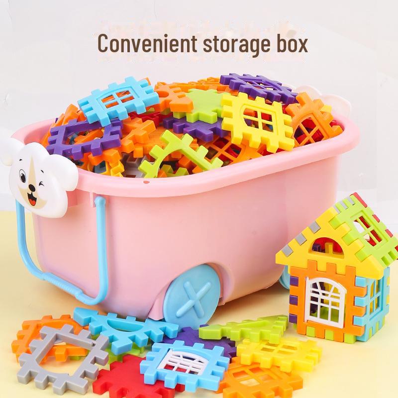 "Large Particle Building Blocks Toy for Kids 3-6: Build Wall, Window, and House Models"