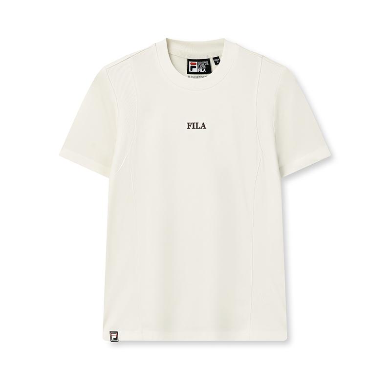 

Fila Оригинальная простая классическая базовая ретро повседневная универсальная удобная кофта с круглым вырезом вязаная с коротким рукавом футболка женские топы F11W619102F-IV XL
