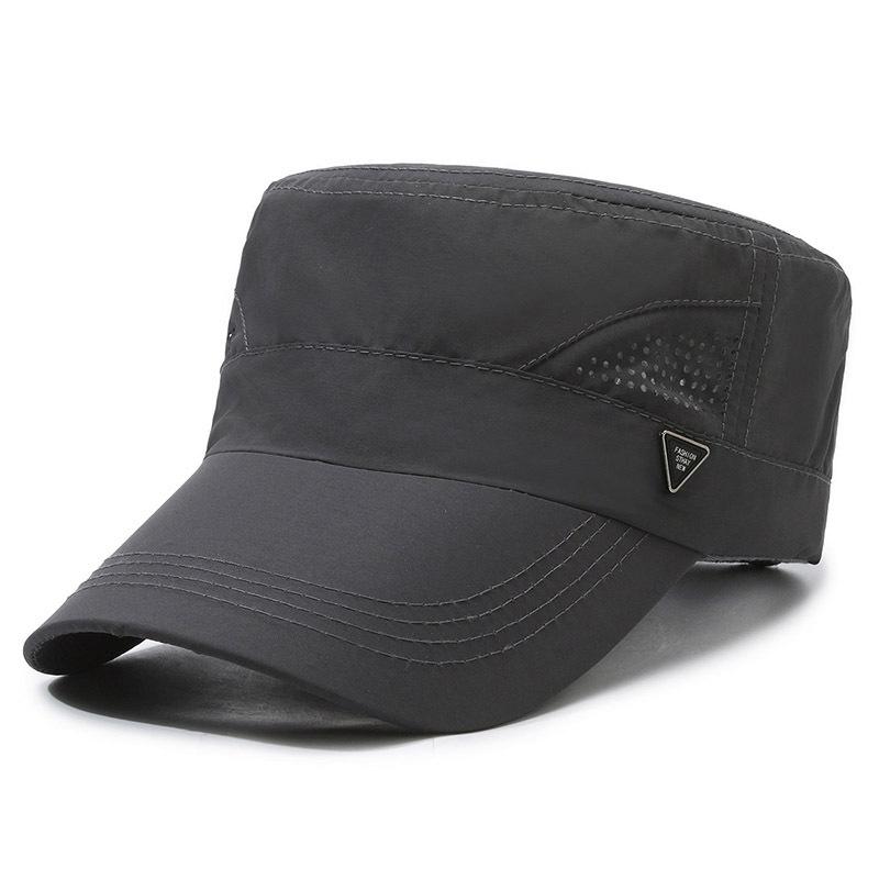 Summer Sunshade Flat Top Hat Men's Outdoor Quick-Drying Hat Fishing Breathable Hat