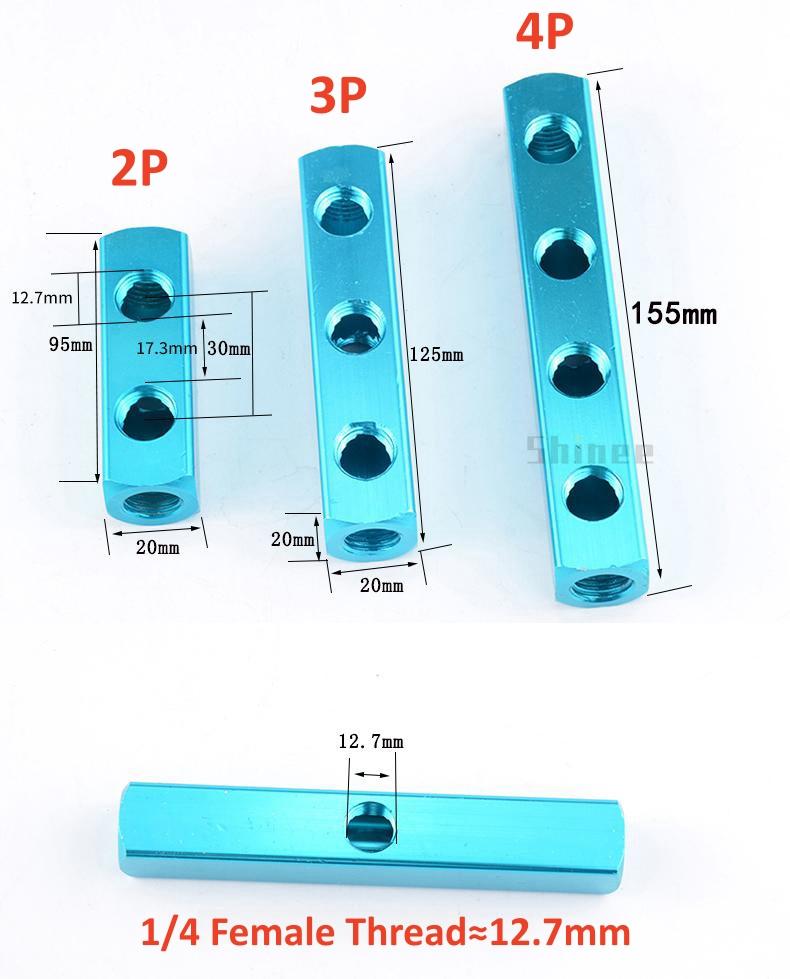 Blue Bus Plate Al-234-12 1/2 Pneumatic Connector Bus Exhaust Distribution Board Air Source Branch Connector Arrangement Multiway