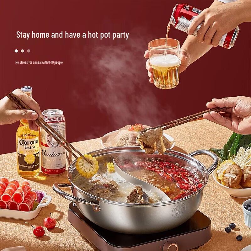 

COOKER KING 304 Stainless Steel Divided Hot Pot