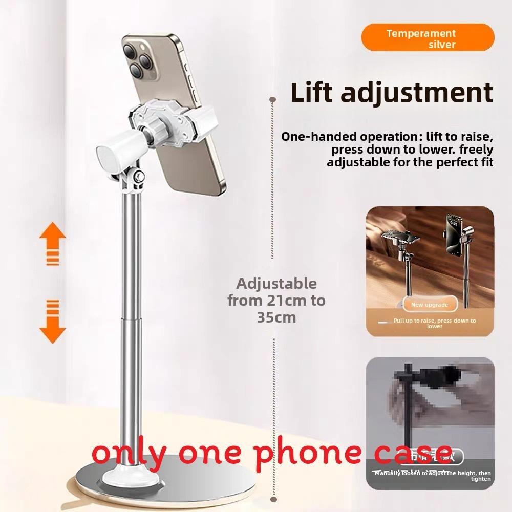 Aluminum Alloy Phone Rotating Stand For Live Streaming And Video Recording With Adjustable Height And 360 Degree Rotation