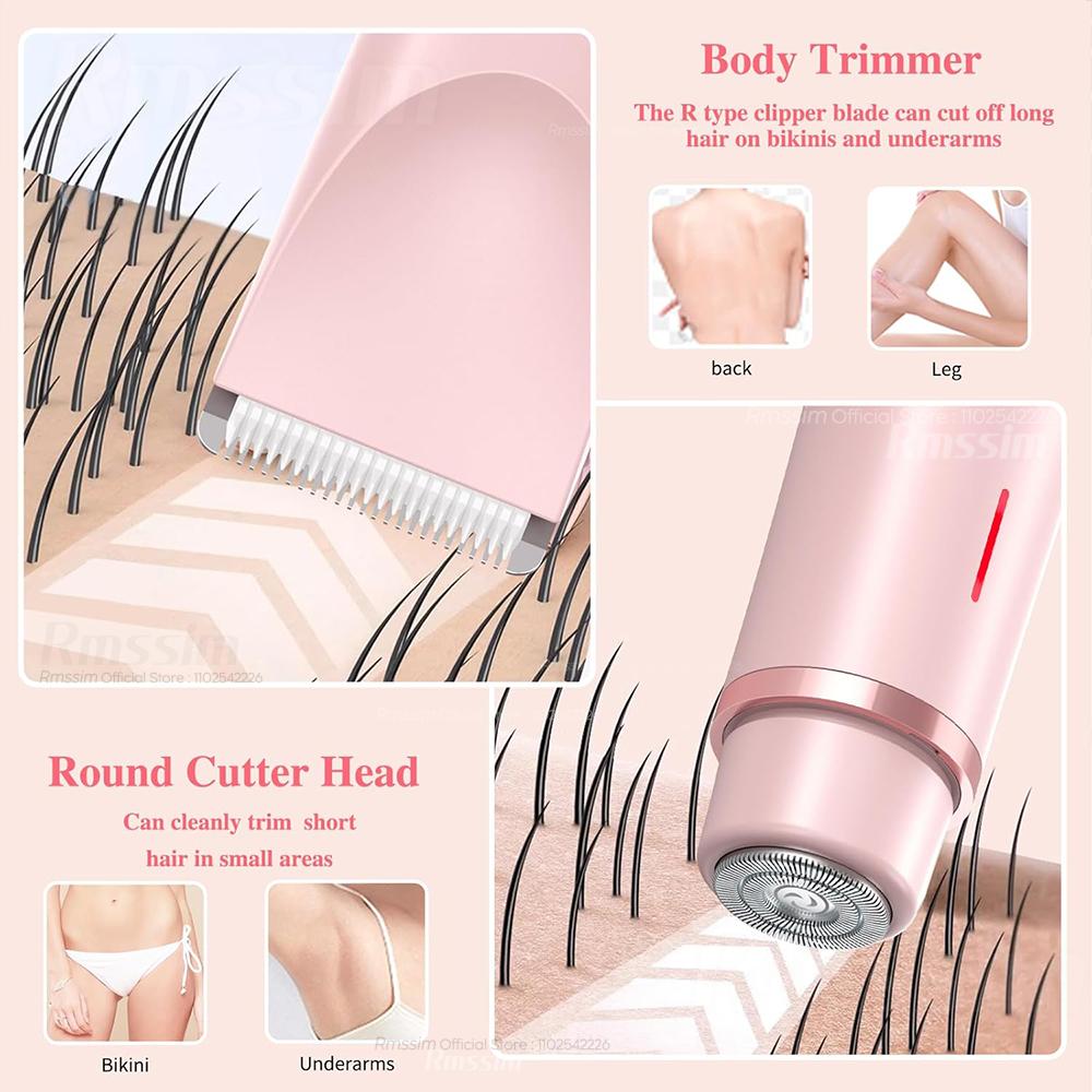 Dual Head Hair Trimmer Women Electric Razors Rechargeable Wet Dry Painless Shaer Machine Hair Remoer For Body Private Areas
