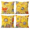 Art sunflower Pillow Case Anti-dustmite Pillowcase Invisible zipper silky short plush Sofa cushion cover