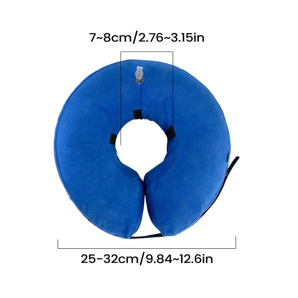 

Inflatable Dog Cone Breathable Adjustable Gentle Pillow Soft Inflatable Cone For Recovery Pet Indoor Outdoor Puppy Kitten синій