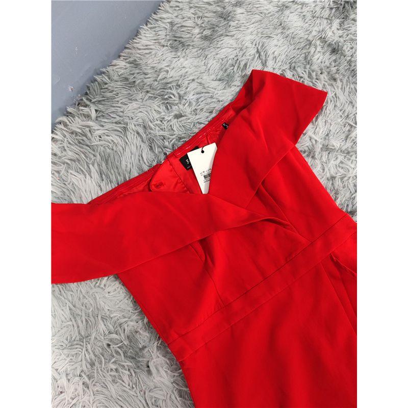 Foreign Trade Order Sexy Temperament off-Neck Gyaru Frill Slim fit Slimming Tall Elegant New Banquet Dress