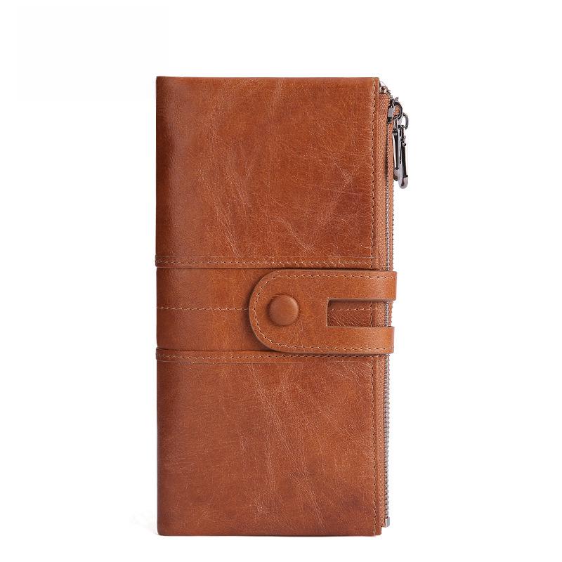 

Retro Genuine Leather RFID Phone Wallet for Women коричневий