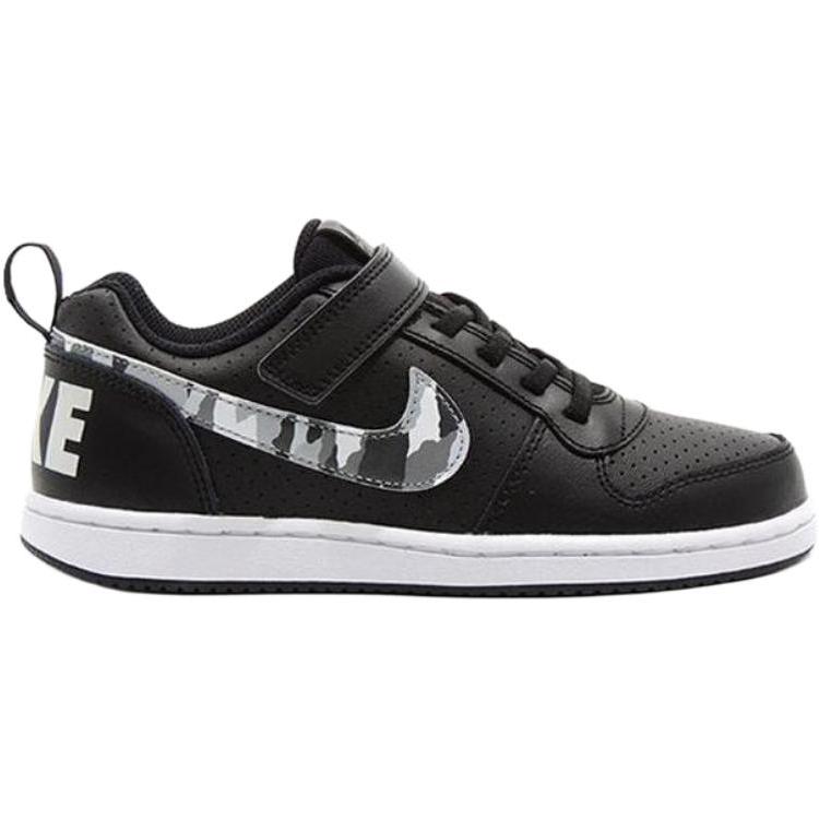 Nike Court Borough Low Top Skateboard Shoes Black White Children Aged 3 7 Years Old 870025-005