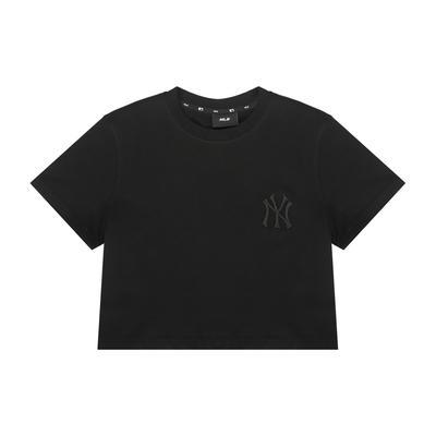 MLB New York Yankees Solid Logo Short Sleeve Summer Breathable T-Shirt Women Tops Black 3FTS11023-50BKS