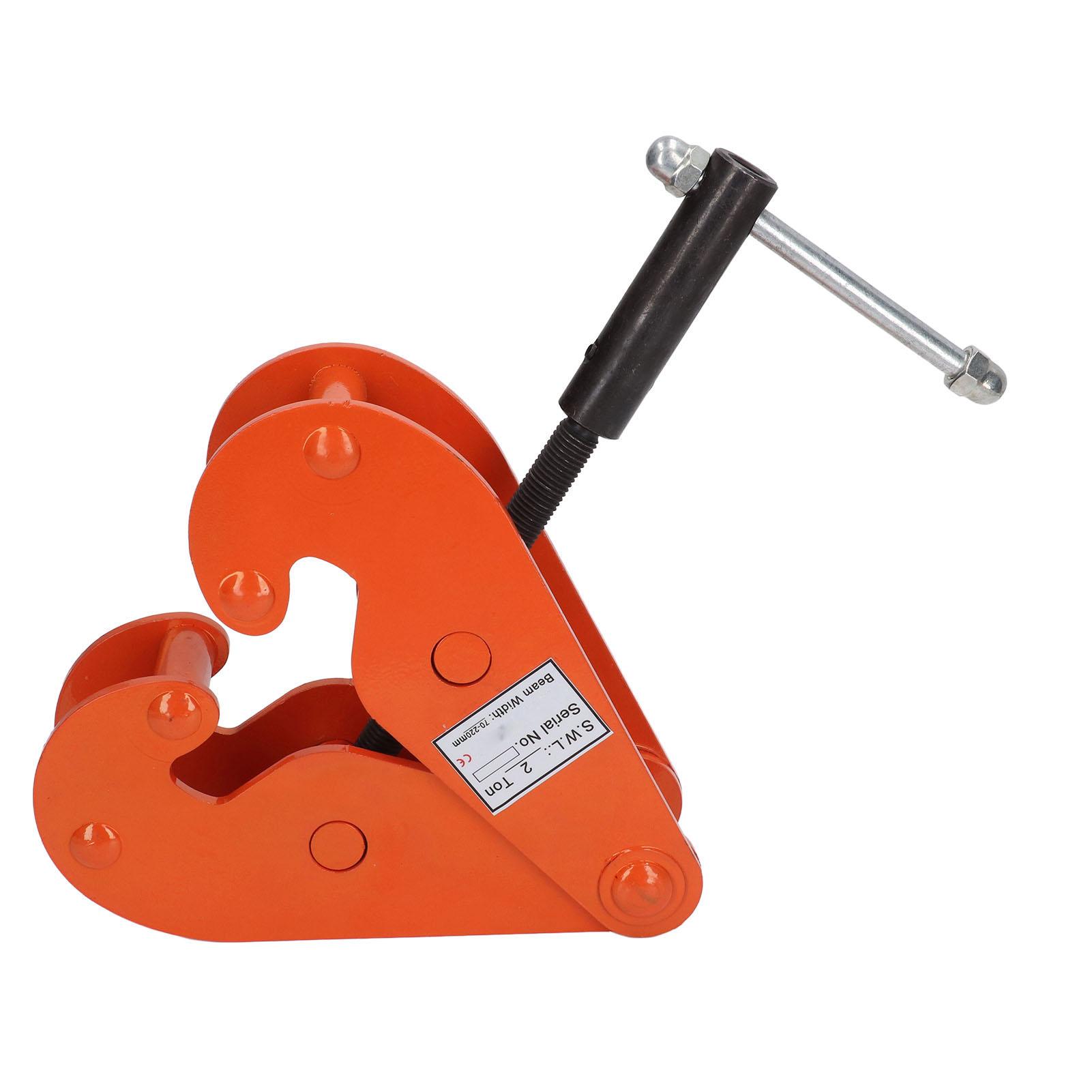 

2T 4400LBS Вертикальный балочный зажим Легированная сталь Сверхмощный балочный подъемный зажим для заводов шахт автомагистралей