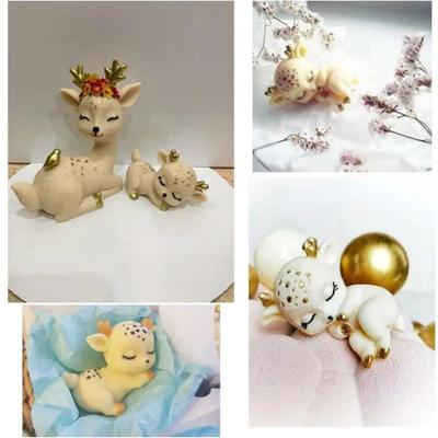 New Sika Deer Shape Silicone Mold Cute Pet Cake Chocolate Resin Mold 3D Deer Cake Decorating Tools Soap Candle Mold
