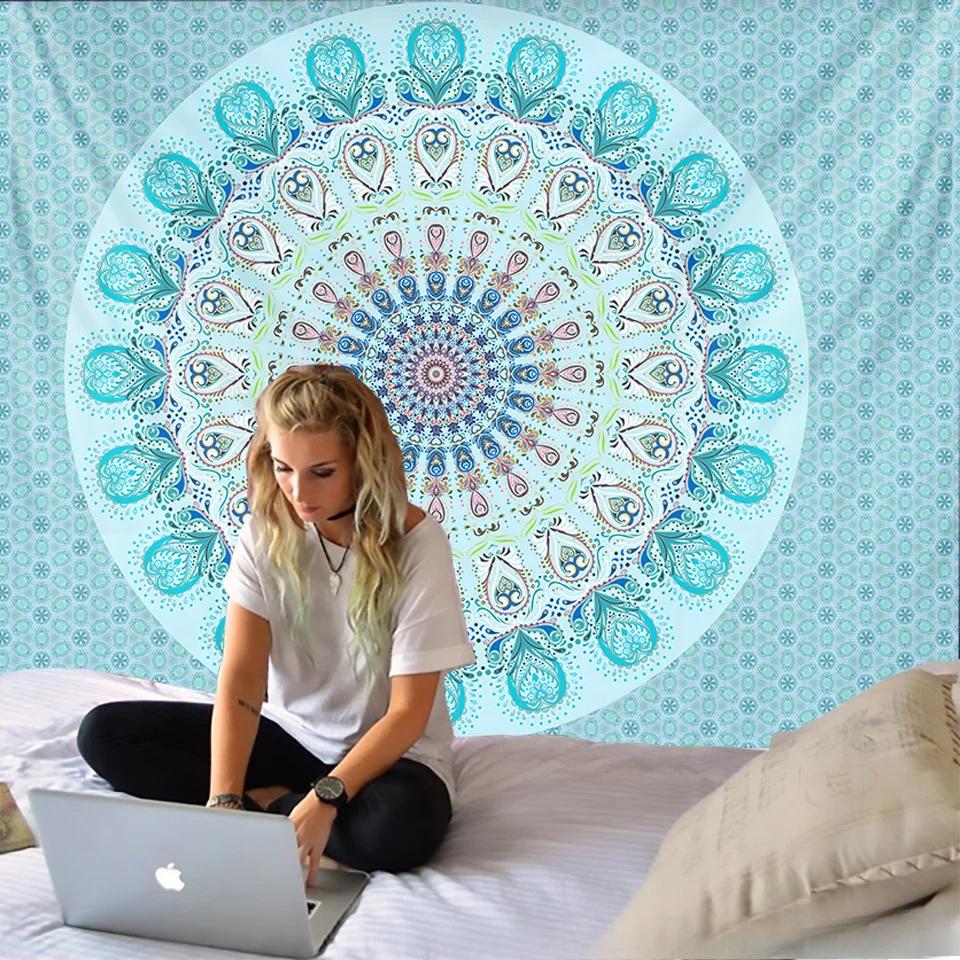 Mandala Tapestry Wall Hanging Boho Decor Wall Cloth Tapestries Psychedelic Hippie Night Moon Tapestry Mandala Wall Carpet