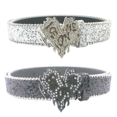 Blingbling Glitter Waist Belt for Street Dance Jean Belt Livehouse Punk Waist Chain Stunning Heart Rhinestones