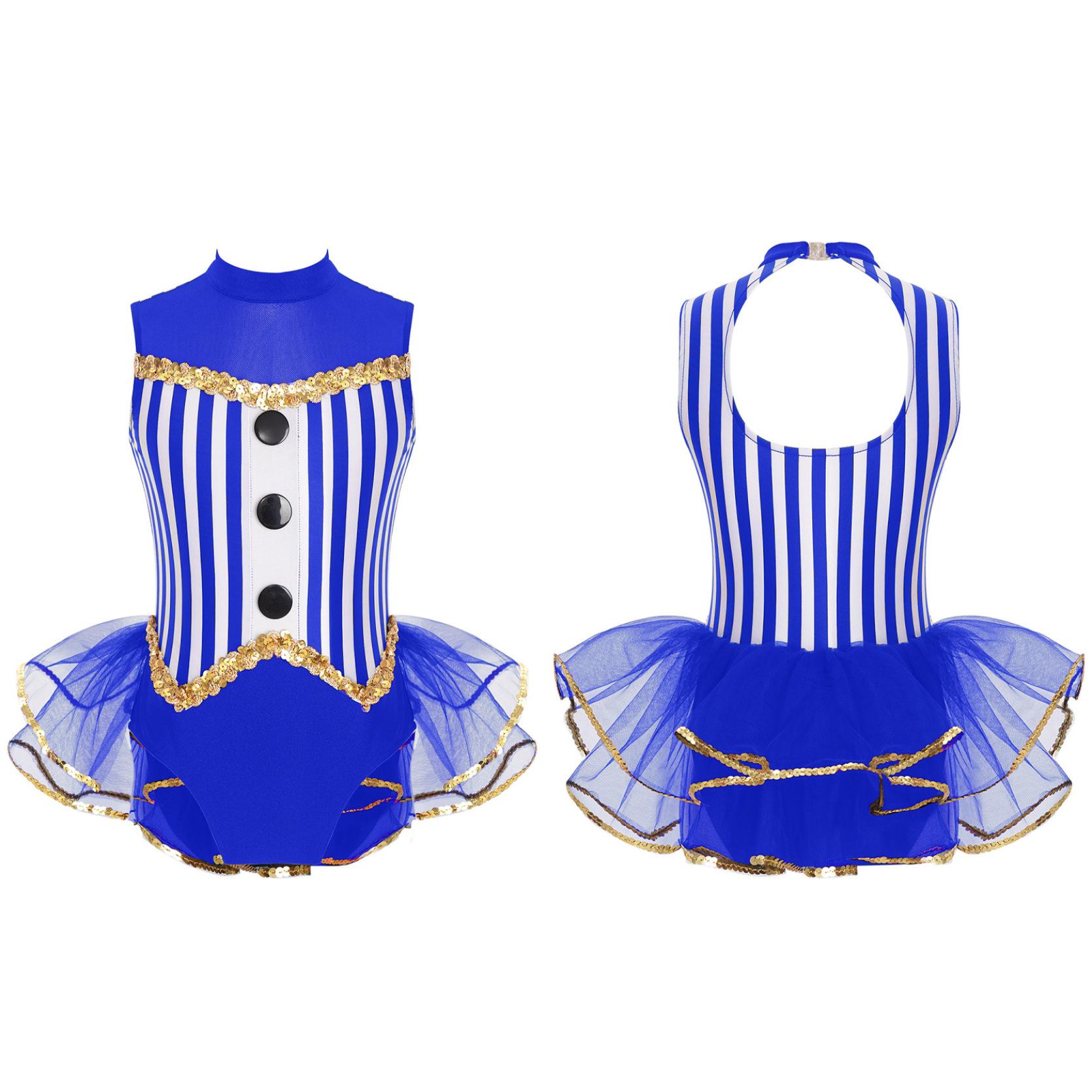 IEFiEL Kinderen Meisjes Mouwloos Sparkly Dans Turnpakje Halloween Ballet Gymnastiek Turnpakje met Tutu rok Fancy Danskostuum 5-6 Years