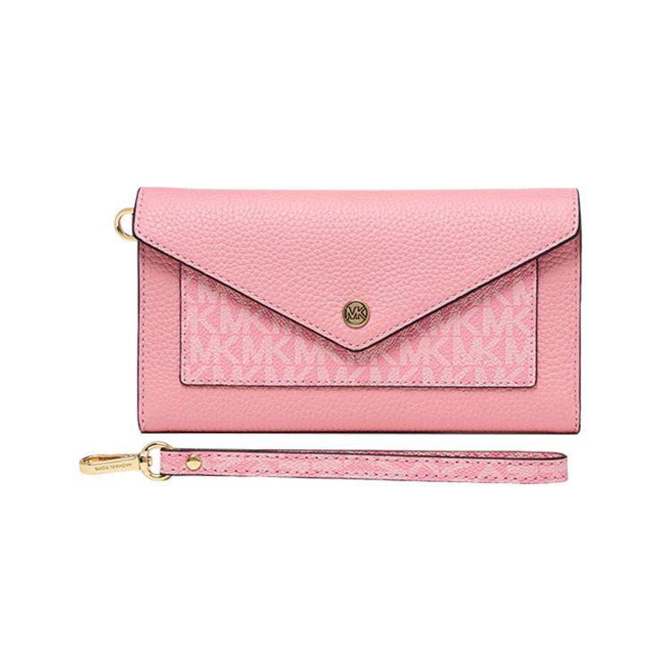 

Michael Kors MK Jet Set Item Monogram Faux Leather Wallet Clutch Women wallets Pink 35R4GTVC7L-637 Basic Set (Bag+Dust Bag)