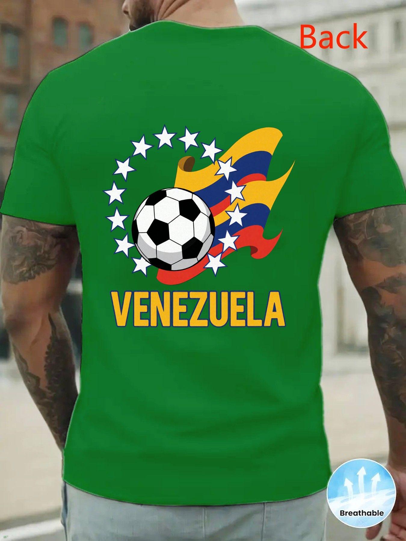 

FIFA Venezuela Soccer Ball& Flag Design Men s T-Shirt- 100% Cotton Heavyweight, Super Soft& Comfortable Fabric Printed Tee XXXL зелений