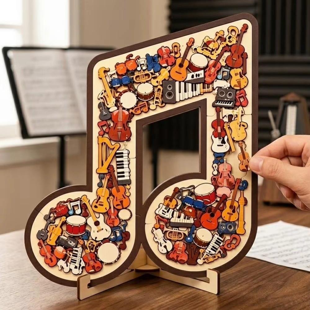 Instrument Print Musical Note Jigsaw Puzzle Irregular Musical Note Puzzle  Desktop Decor